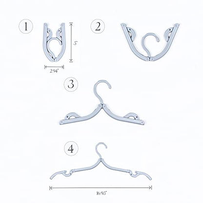 12 Pcs Travel Hangers - Foldable & Collapsible for Suitcase & Clothes - Portable Travel Accessories