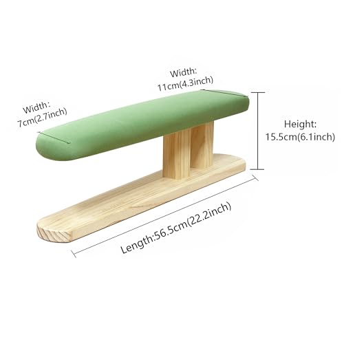Padded Pants & Sleeve Ironing Boards with Thick Soft Cotton Padding, Double Side Wooden Tailor’s Sleeve Ironing Stool with Removable Cotton Cover, Green - color: Green