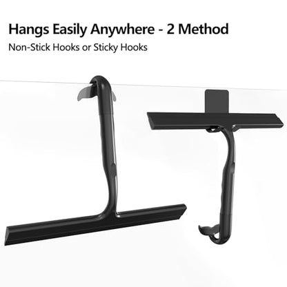 Shower Squeegee for Glass Doors, All-One-Piece Winning Silicone Squeegee - color: Black