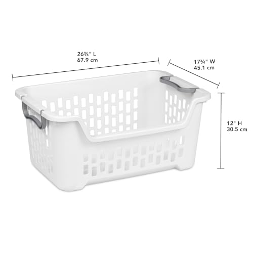 Sterilite Stacking Laundry Basket, Plastic Clothes Hamper, 6 Pack - size: 6-Pack