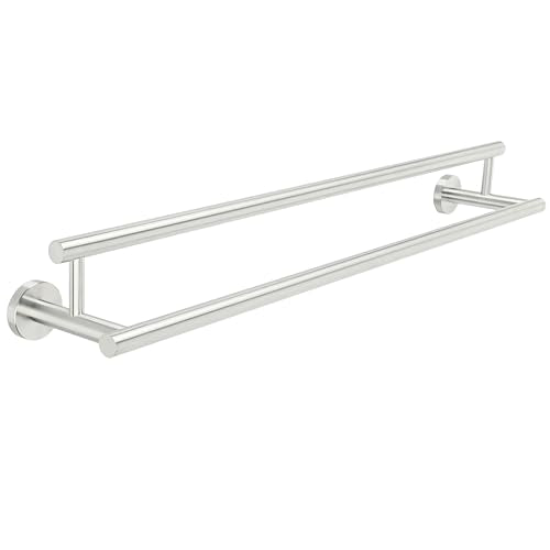 Alise Double Towel Bar,28" Towel Racks for Bathroom Wall Mounted,Nickel - color: Brushed Nickel, size: 28-Inch (2-Bars)