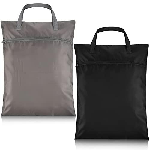Oudain 2 Pcs Travel Laundry Bags Waterproof Dirty Clothes Bag, Black, Gray - color: Black, Gray