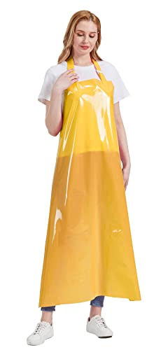 Nanxson TPU Waterproof Apron Lightweight Work Apron with Adjustable Buckle - color: Yellow