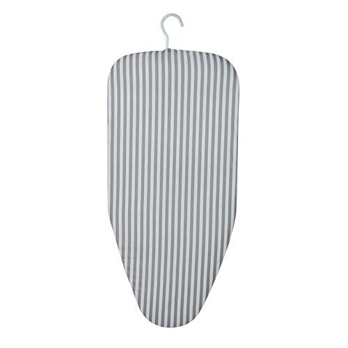 Honey-Can-Do Steel Tabletop Ironing Board with Folding Legs, Grey and White Stripe Cotton Cover, Compact Space-Saving Design, 30" L x 6" H - color: Gray, size: 29" L x 13" W