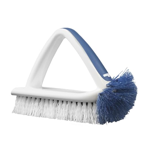 Unger 2-in-1 Bath and Tile Scrubber Brush Tool, Crevice Cleaning Supplies, Dishwasher Safe, Rounded Bristles for Bathroom Scrubbing, Great for Tile, Bathtubs, and Showers - size: 1 Count, style: 2-in-1 Bath & Tile Brush