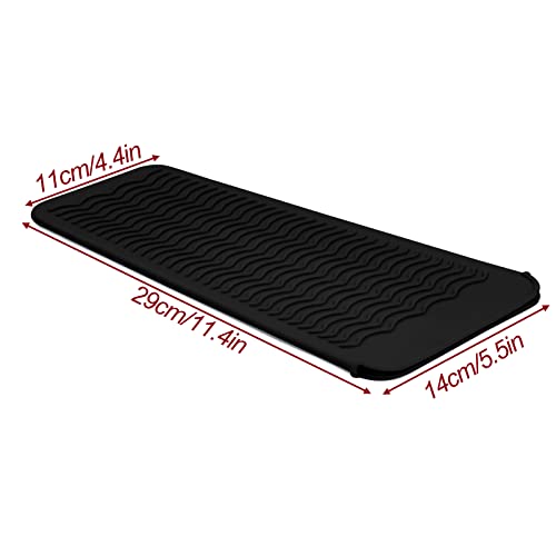 Silicone Heat Resistant Mat Pouch for Hair Straightener,Curling Iron, Black - color: Black, size: 2 Pack