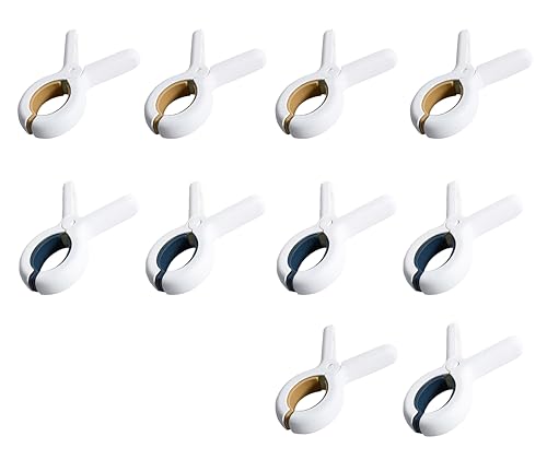 10 Pack Outdoor Beach Towel Clips, Windproof Clothes Clips, Heavy Duty Plastic Clothes Pins with Metal Springs for Drying Laundry, Blankets on Hanging Rack (White)
