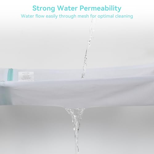 OTraki Medium Mesh Laundry Bags 20x24 inch Zipper Lingerie Bags for Washing Delicates Laundry Mesh Bag Machine Washable for Travel Dorm Hotel Camp, Don't Drying, Melting 140-176℉ White - size: 20 x 24 inch