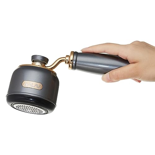 SALAV® Retro Edition Rechargeable Fabric Shaver and Lint Roller with 6-Blade System Removes Fuzz and Piling on Fabrics, with Charging Cable and Mini Brush (Titanium) - color: Titanium