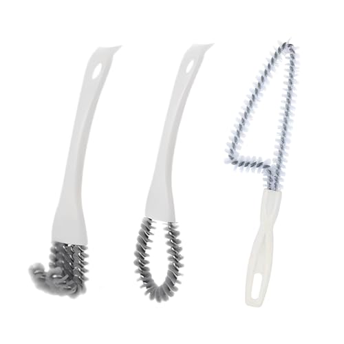 MIUPOO Kitchen Cleaning Brush Set,Kitchen Gap Depth Cleaning Gas Stove Brush,Barbecue Grill Cleaning Brush with Scraper,Scrubber Brush for Range Hood Grease Grime,Set of 3