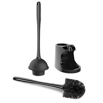 MR.SIGA Toilet Plunger and Brush Combo for Toilet Cleaning, Black, 2 Set (Pack of 6) - color: Black, size: 6.3 x 8.2 x 18.1 inch (Pack of 6)