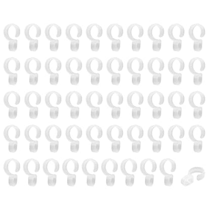 HEVSTIL 50 Pack Windproof Hooks for Clothesline – Fit 26-29mm Rods – Heavy Duty Plastic Anti-Slip Clothes Rack Clips – for Balcony, Yard, Bathroom, Closet & More, White - size: Medium-50pcs