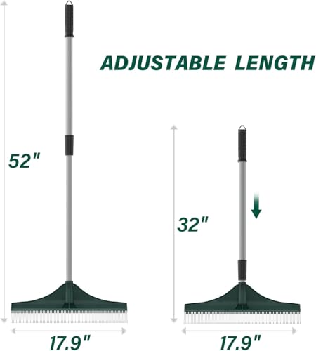SOYUS Artificial Turf Rake Carpet Rake for Garden Lawn Leaf Removal - color: Dark Green