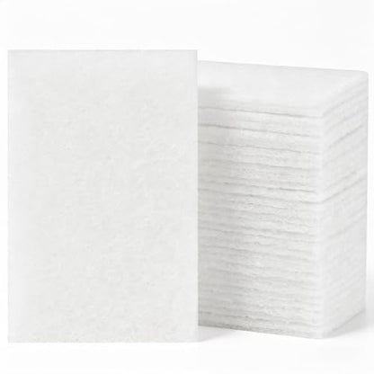 24 PCS White Scour Pads Non Scratch Non Woven Multipurpose Abrasive Scrubber Sponge for Multi Surface Cleaning Polishing (4 X 6 inch) - size: 4 X 6 inch