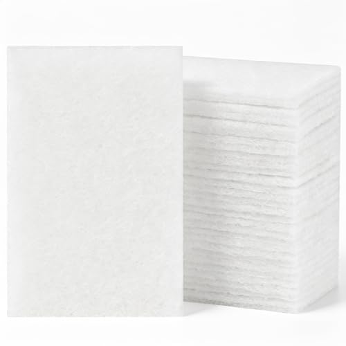24 PCS White Scour Pads Non Scratch Non Woven Multipurpose Abrasive Scrubber Sponge for Multi Surface Cleaning Polishing (6 X 9 inch) - size: 6 X 9 inch