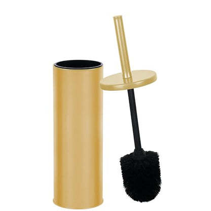 Deep & Sturdy Toilet Bowl Brush with Holder - Durable Scrubbing - Toilet Cleaners - Household Essentials - Bathroom Cleaner - Cleaning Supplies - Household Supplies, Matte Gold - color: Matte Gold