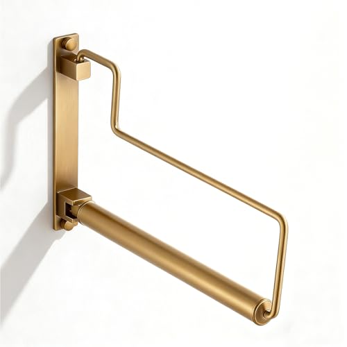 NEWRAIN Clothes Drying Rack, Laundry Racks for Drying Clothes, Wall Mounted Swing Arm Clothes Hanger for Laundry Room, Garage, Indoor & Outdoor Use,Antique Brass - color: Antique Brass, size: Trapezoid
