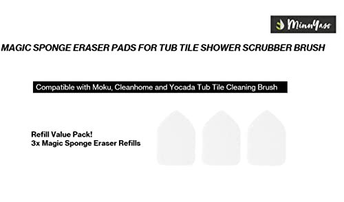 Melamine Eraser Refill Pads for Extendable Tile Scrubber, 3 Pack - style: Magic Sponge Erasers Fit Tub Tile Shower Scrubber