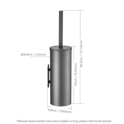 Gray Toilet Brush and Holder Set Stainless Steel No-Punch Hook Base - color: Gray