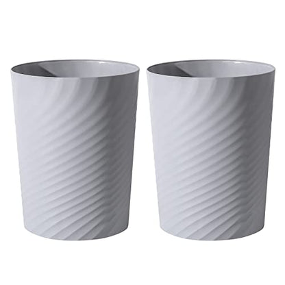Plastic Small Bathroom Trash Can Wastebasket Garbage Can, Grey, 2 Pack - color: Grey, size: 1.8 Gallon/2 Pack