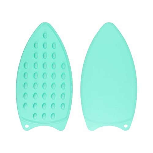 HARFINGTON 2pcs Silicone Iron Rest Pad, Multipurpose Iron Hot Resistant Mat Iron Rest Plate for Ironing Board Hot Heat Resistant Steam Compact Mat, Turquoise - color: Turquoise