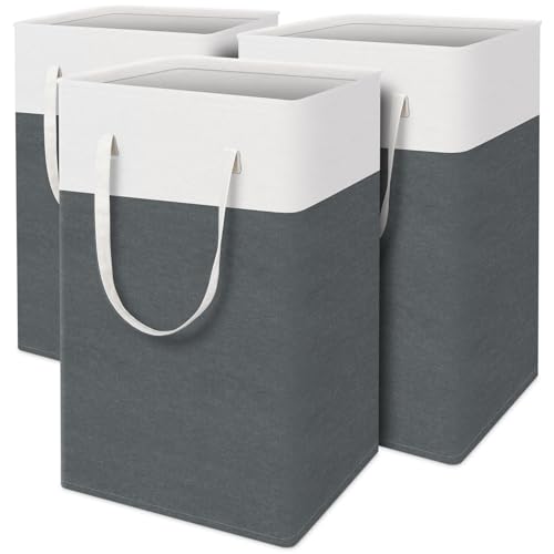 TasticTotes Laundry Basket 3-Pack, Laundry Hamper, 75L-Grey - color: Grey, size: 75L