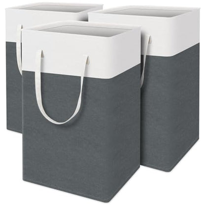 TasticTotes Laundry Basket 3-Pack, Laundry Hamper, 75L-Grey - color: Grey, size: 75L