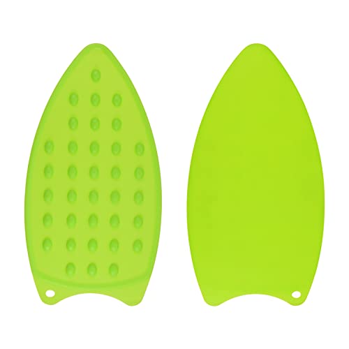 HARFINGTON 2pcs Silicone Iron Rest Pad, Multipurpose Iron Hot Resistant Mat Iron Rest Plate for Ironing Board Hot Heat Resistant Steam Compact Mat, Green - color: Green