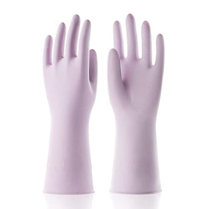 COOLJOB Purple Household Rubber Non-Slip Gloves with Flocked Lining, Medium - color: Light Purple With Lavender Scent, size: Medium (Pack of 1)