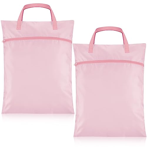 Oudain 2 Pcs Travel Laundry Bags Waterproof Dirty Clothes Bag, Pink - color: Pink