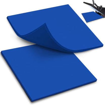 UNIFAMILY 2pack Heat Press Mat 15x15IN, Silicone Heat Press Pad, Blue Washable Double-Sided Heat Mat for Heating Press for Vinyl HTV Transfer, T-Shirt Iron, Heat Press Mats - color: Blue