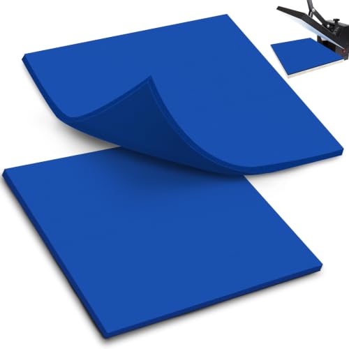 UNIFAMILY 2pack Heat Press Mat 15x15IN, Silicone Heat Press Pad, Blue Washable Double-Sided Heat Mat for Heating Press for Vinyl HTV Transfer, T-Shirt Iron, Heat Press Mats - color: Blue