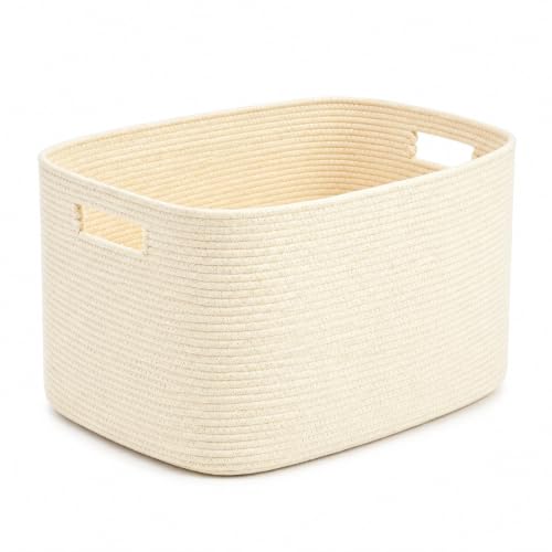 12.8GAL Small Cute laundry basket for nursery, Boho Square storage basket for Living Room Decor, Kids Girls Boys Toys Stuffed Animal Decorative Short Hamper for Dirty Clothes, Bath Towel, Books Beige - color: Beige, size: 12.8GAL