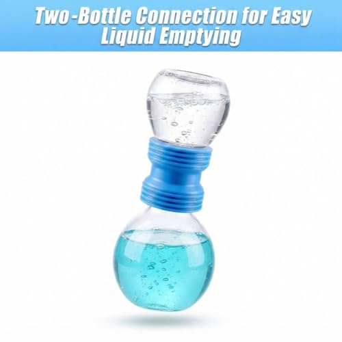 4 Pack Bottle Emptying Kit, Reusable Double-Sided Silicone Soap & Lotion Bottle Saver Connector Coupler, No-Spill Liquid Transfer Adapter Between Bottles for Shampoo, Soap (Blue, 1.54x1.61)