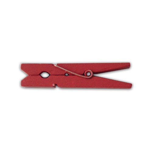 LWR CRAFTS Wooden Small Clothespins 1-7/8" 4.8cm 50 Pieces Per Pack (Red) - color: Red