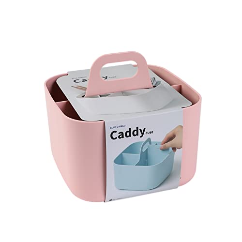 BLUE GINKGO Stackable Organizer Caddy, Square, Pink, Made in Korea - color: PINK, size: Square