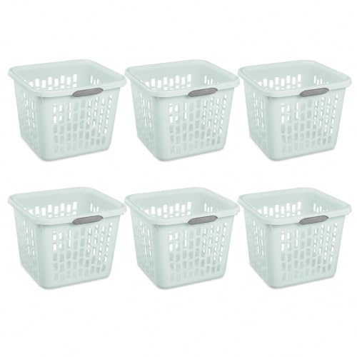 Mint Laundry Basket 6-Pack, 1.5 Bushel Square with Handles - color: Green 6PCS