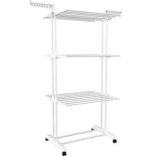 HOMIDEC Clothes Drying Rack, 4-Tier(67.7" H) Foldable Drying Rack Clothing - color: White