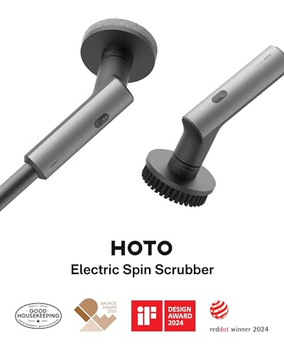HOTO Cordless Electric Spin Scrubber, 6 Brush Heads, for Bathroom, Tile
