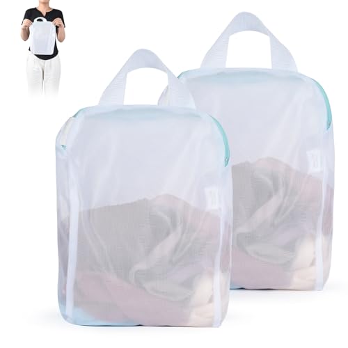 OTraki 2Pcs Small Mesh Laundry Bags 10x12 Inch, Don't Drying, White - size: 10 x 12 inch