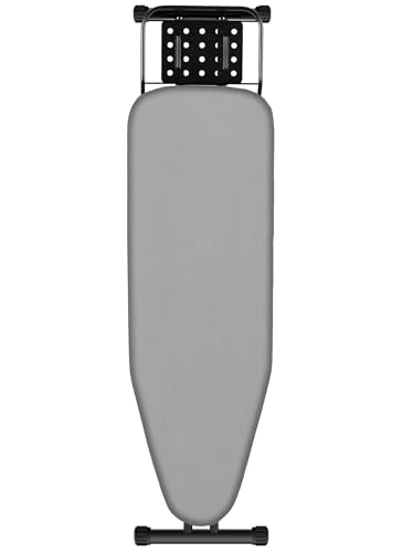 UFETGYG Ironing Board,13" X 43" W/with Iron Rest | Full Metal Construction| Height Adjustable | Heat & Scorch Resistant Fabric | Heavy Duty| Easy to Fold | Anti-Skid Feet |Grey - color: Gray