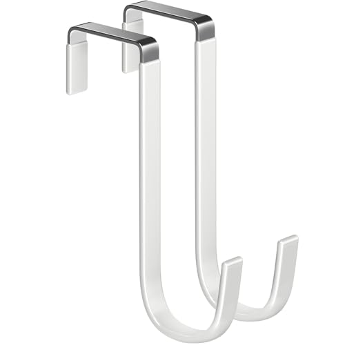 Mars-Rock Single Over Door Steel Hooks 2 Pack Fit 1-3/8" Door 5.5" White - color: B: 2Pack 5.5"Length