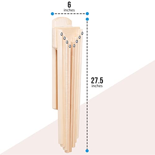 Pennsylvania Woodworks Wall Mounted Clothes Drying Rack - Heavy Duty, Collapsible Laundry Rack for Drying Clothes - Solid Maple Hardwood Foldable Drying Rack - Made in The USA (Large) - color: Large Fold Down