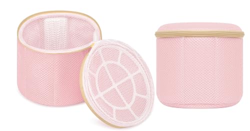 Bra Washing Bag for Delicates, Shape-Retaining, 2 Pack Lingerie Laundry Bag - color: Pink, size: Large