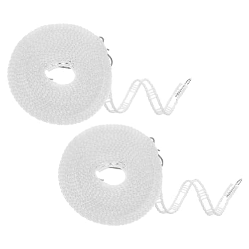 uxcell 2pcs Windproof Clothesline, 5M 16.4ft Plastic Non-Slip Clothes Drying Rope Portable Travel Clothesline for Courtyard Outdoor Laundry Camping, White - color: White, size: 16.4ft