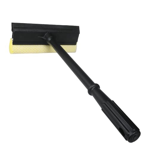 Window Squeegee Car Windshield Squeegee,8" Washing Sponge Scrubber Rubber Blade, 2 in 1 Sponge Squeegee,Window Cleaning Squeegee for Car Windshield Glass Gas Station Mirror