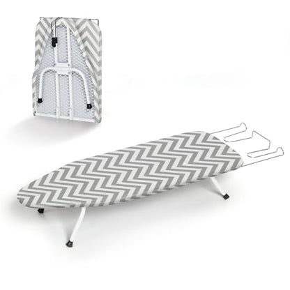 Folding Ironing Board for Small Space, RAINHOL 31"x 12" Gray White Stripes - color: Grey Stripe, size: Steel Mesh