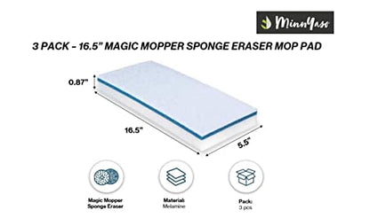 Magic Mopper Sponge Eraser Mop Pad, Compatible with Most 16" Spray Mops - style: Eraser Mop Pads for 16” – 18” Wet Spray Mops