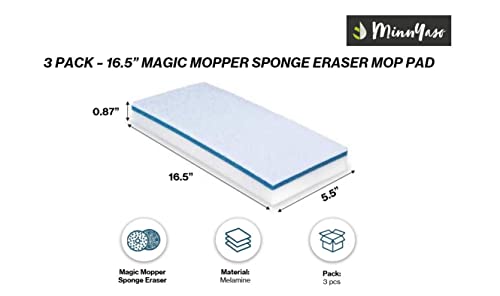 Magic Mopper Sponge Eraser Mop Pad, Compatible with Most 16" Spray Mops - style: Eraser Mop Pads for 16” – 18” Wet Spray Mops