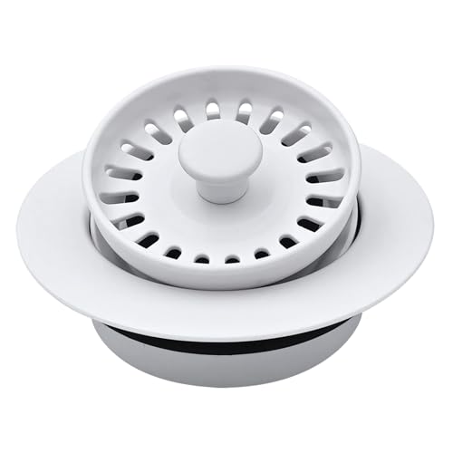 GZILA Garbage Disposal Drain Strainer and Stopper with Decorative Disposal Flange in White, Fit 3.5 Inch Standard Drain Hole - color: White